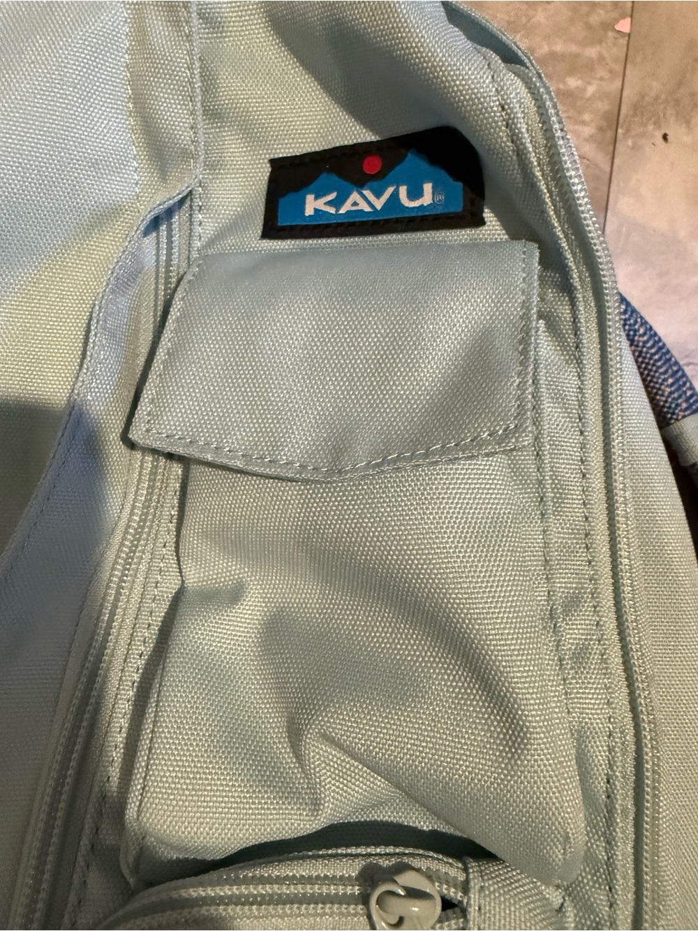 Kavu Mint Green Canvas Pack with Front Pouch